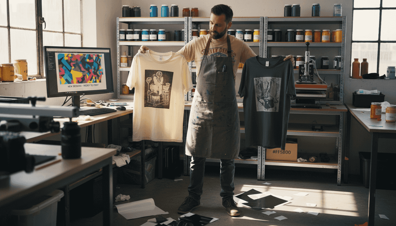 Business owner compares DTF and screen printing