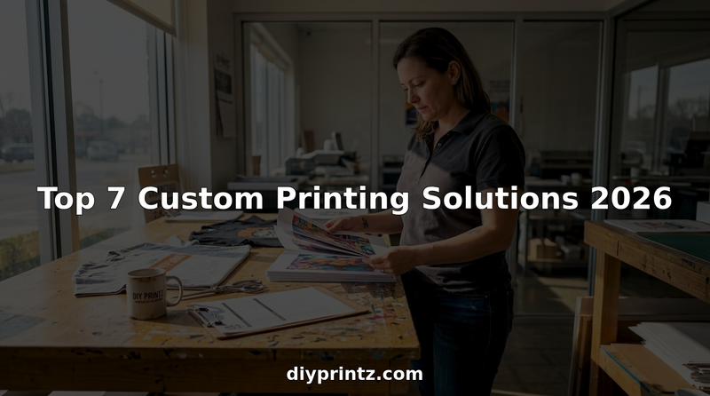 Print shop manager reviewing custom transfer prints
