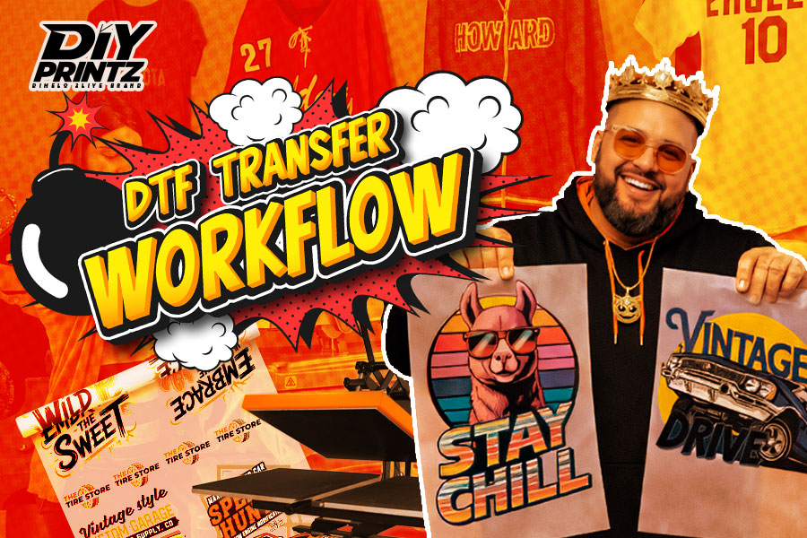 Technician overseeing DTF print workflow setup