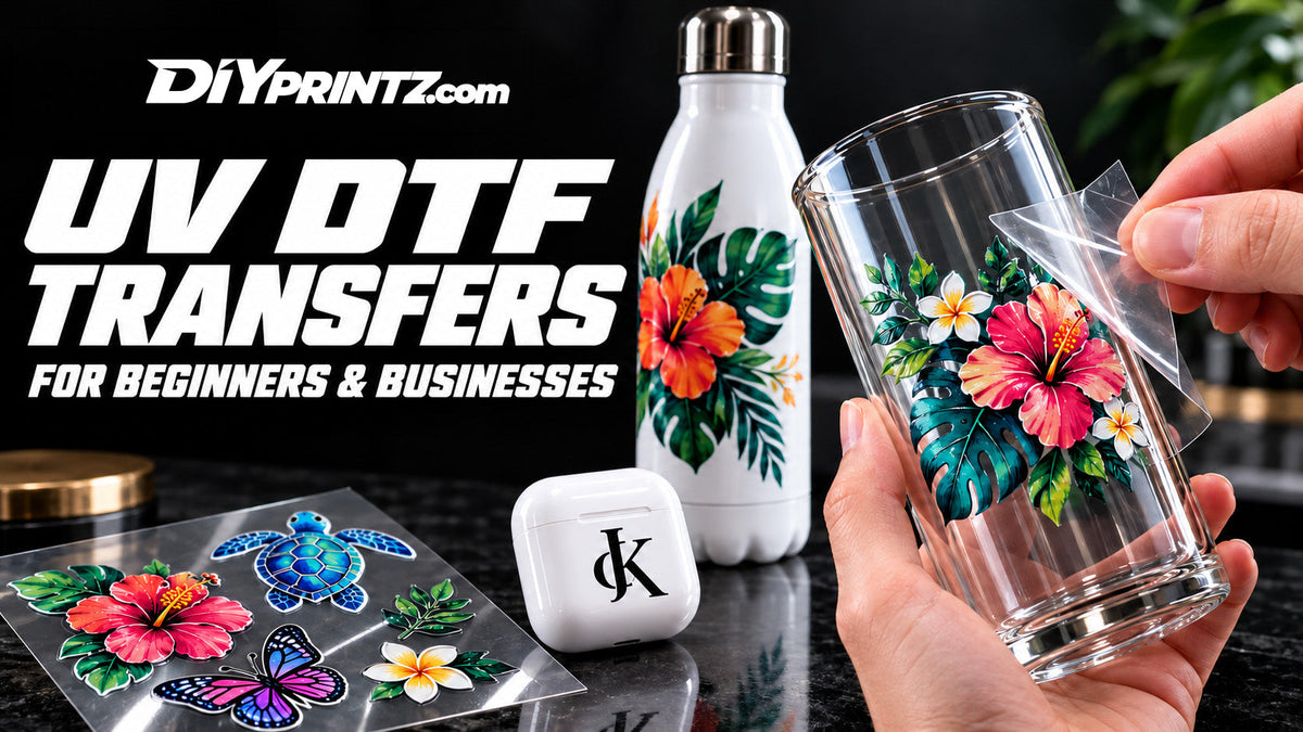 Applying a UV DTF transfer to a clear glass cup