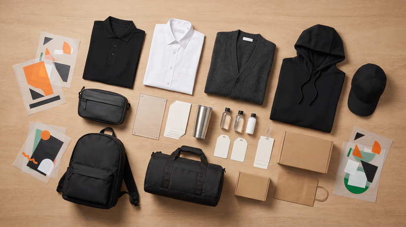 Hotel hospitality kit with blank front desk apparel staff bags amenity bottles acrylic desk panels luggage tags welcome boxes and DTF UV transfer sheets