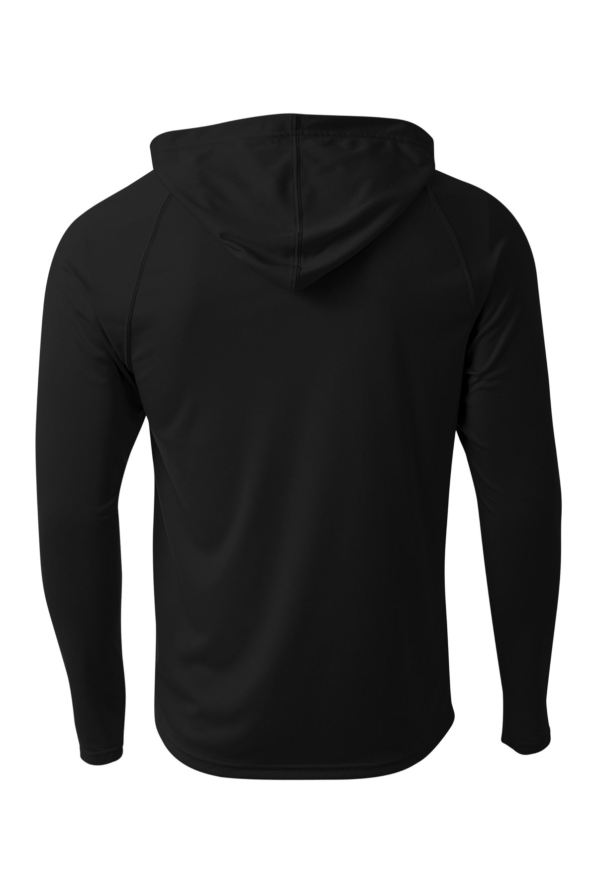 side view of a4 cooling performance hooded long sleeve shirt a4n3409