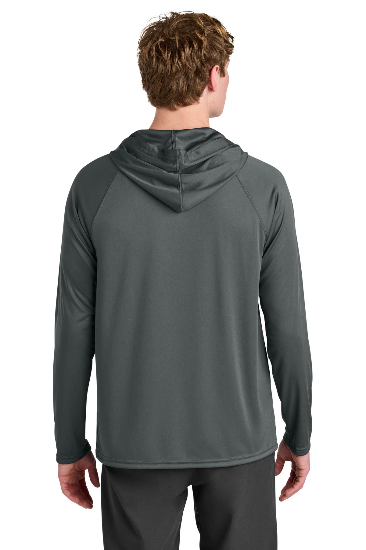 reinforced shoulder seams on a4 cooling performance hooded long sleeve tee