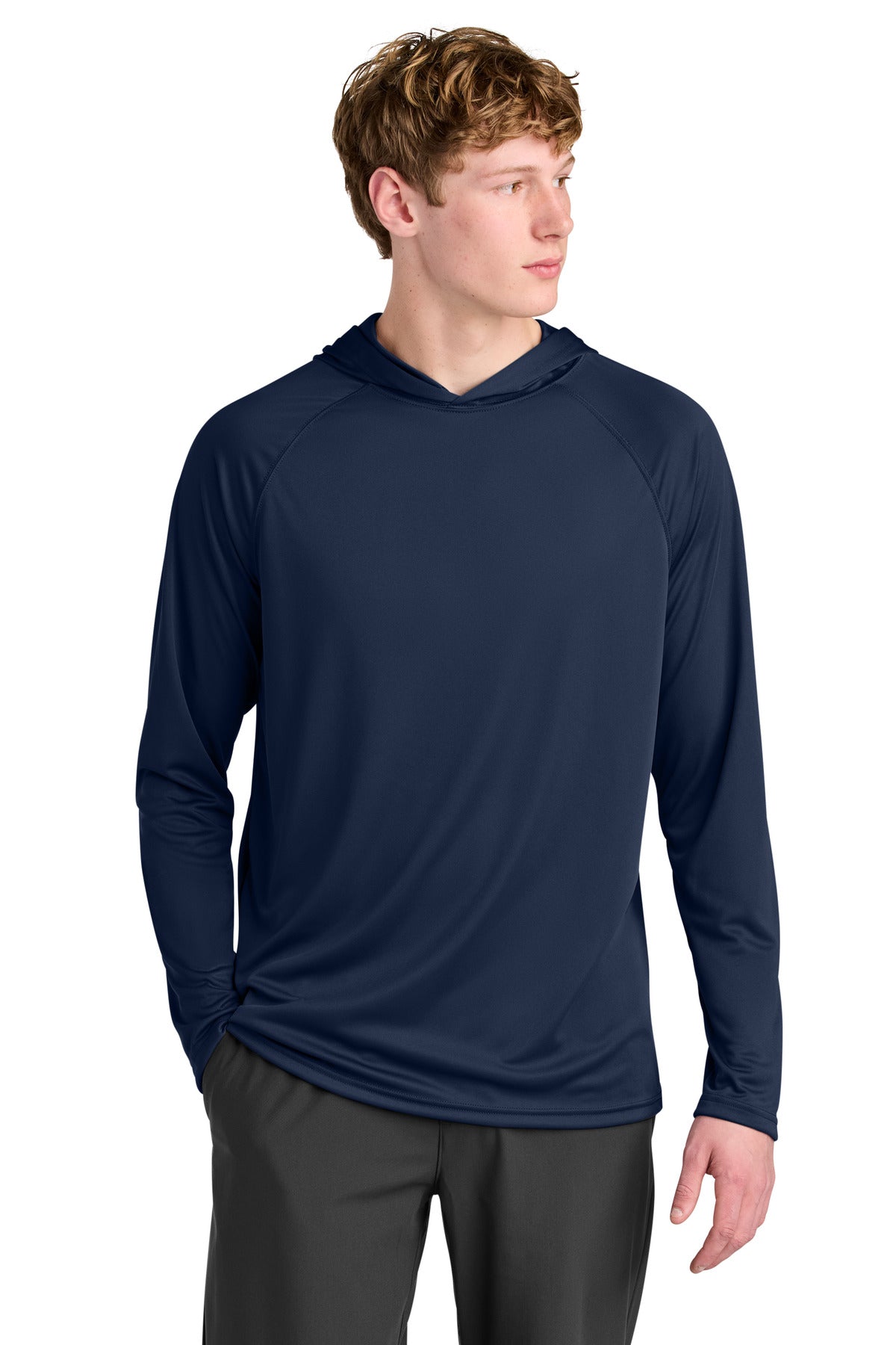 moisture wicking fabric close up on a4 cooling performance hooded long sleeve tee – diy printz