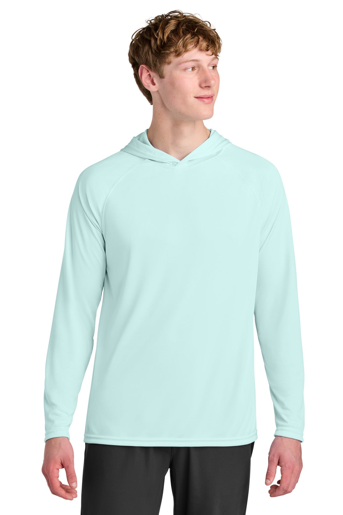 custom printed logo on a4 cooling performance hooded long sleeve tee – diy printz