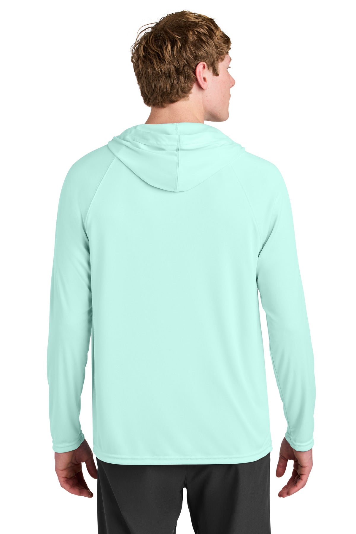 a4 cooling performance hooded long sleeve tee used for team warmups – diy printz