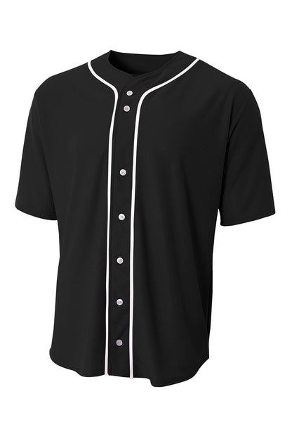a4 short sleeve full button baseball jersey used for team uniforms – diy printz