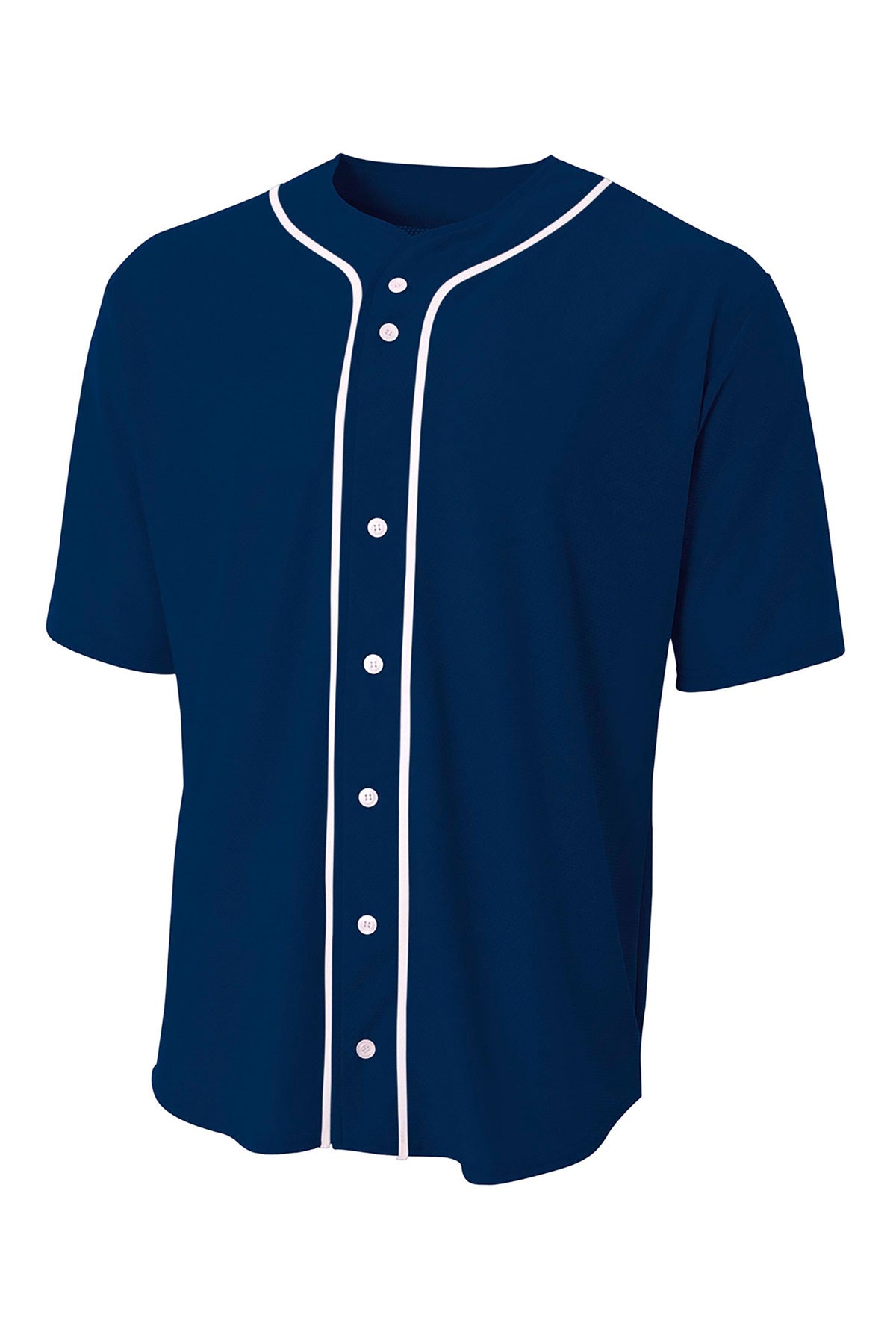double needle hem detail on a4 short sleeve full button baseball jersey – diy printz