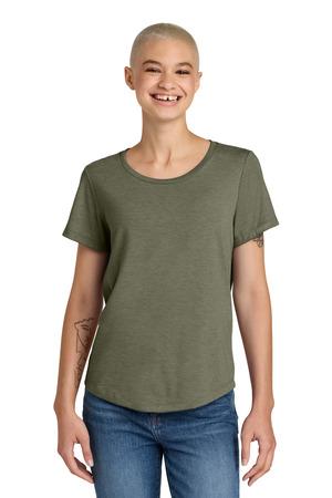 close up of stitching detail at hem on allmade womens relaxed tri blend tee – diy printz