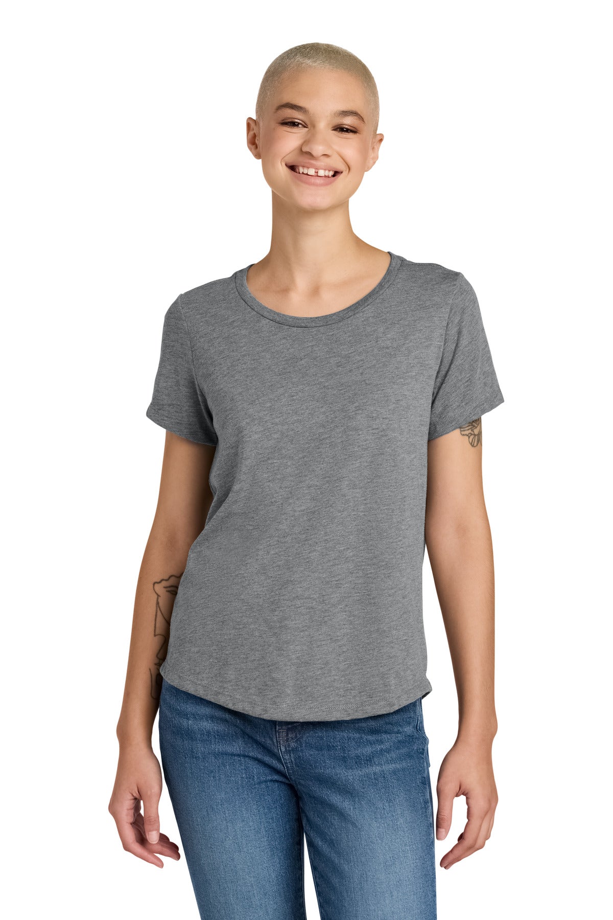 allmade womens relaxed tri blend scoop neck tee al2015 front view – diy printz