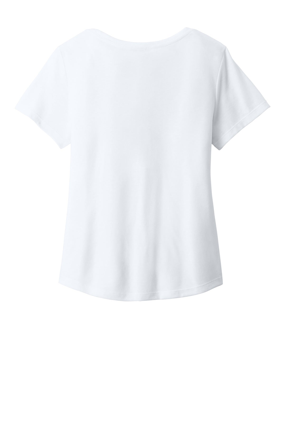 close up of shaped hem on allmade womens relaxed tri blend scoop neck tee – diy printz