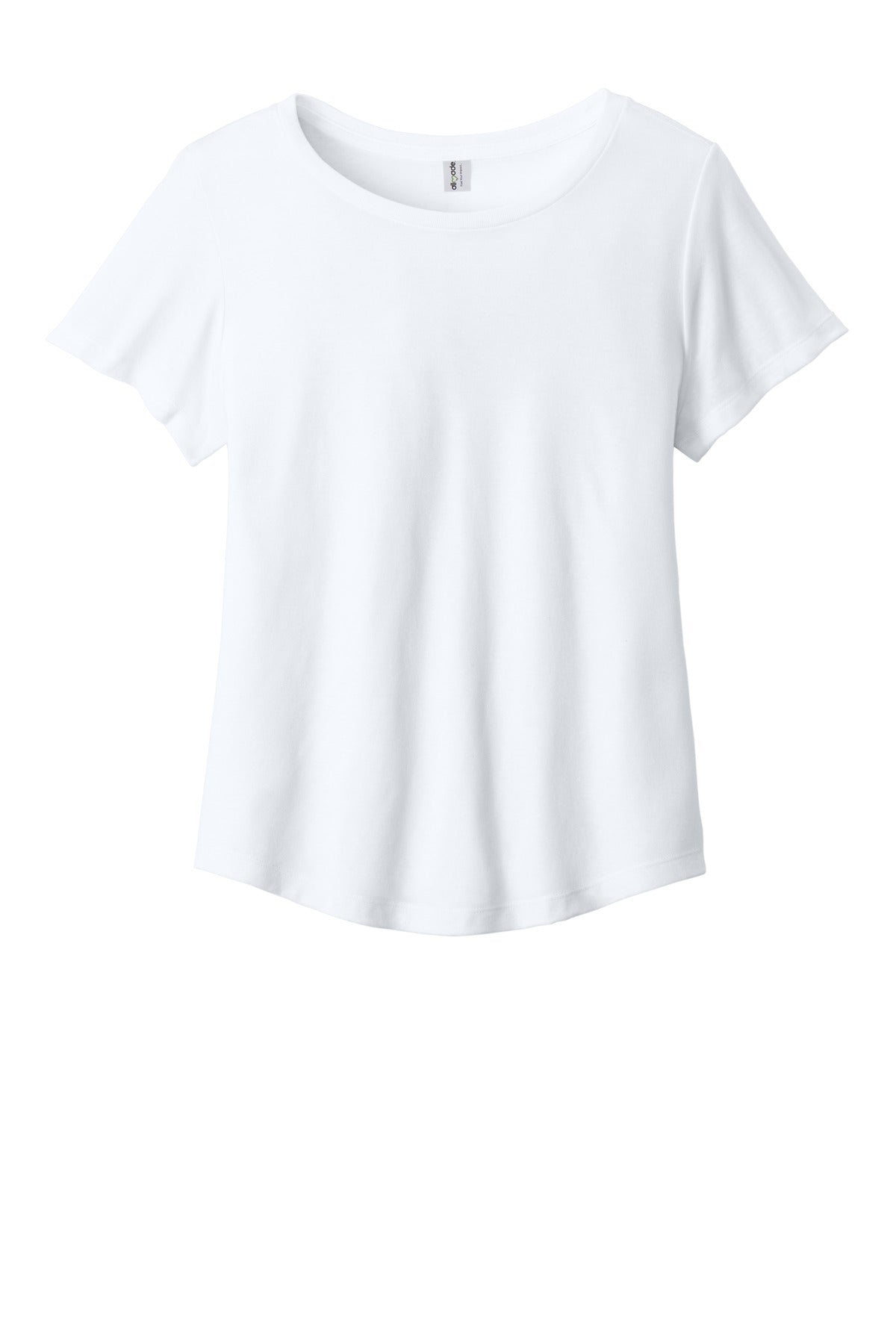 close up of scoop neckline on allmade womens relaxed tri blend tee al2015 – diy printz