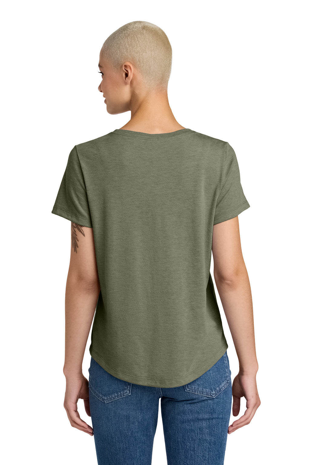 allmade womens relaxed tri blend scoop neck tee styled with jeans – diy printz