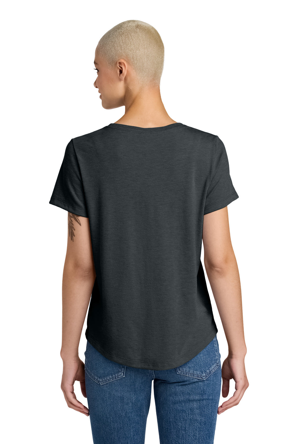 allmade womens relaxed tri blend scoop neck tee al2015 in solid black – diy printz