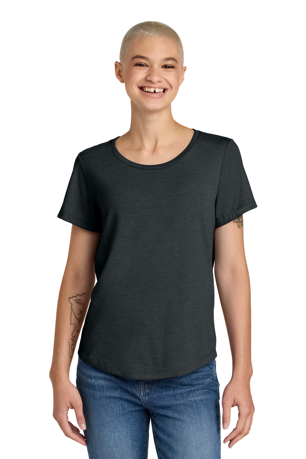 custom logo printed on allmade womens relaxed tri blend scoop neck tee – diy printz