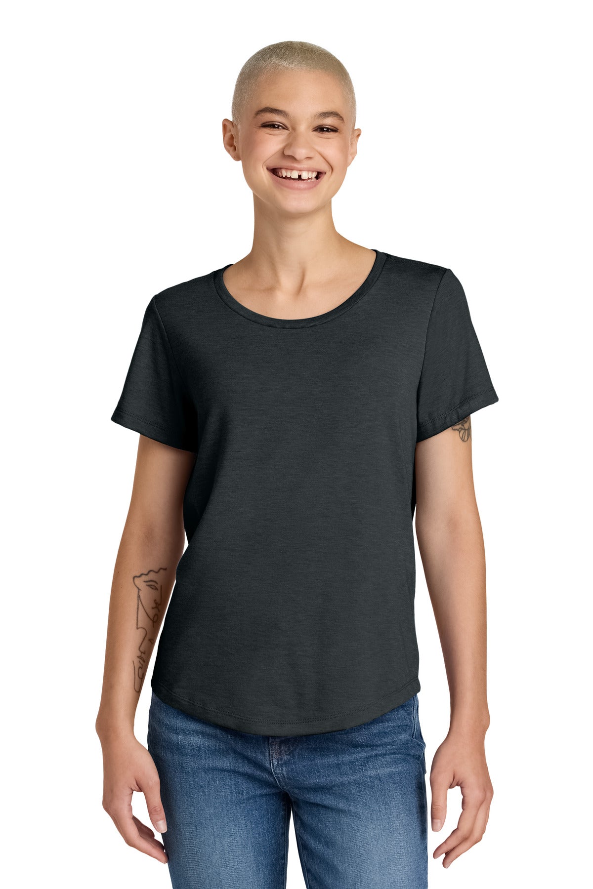 custom logo printed on allmade womens relaxed tri blend scoop neck tee – diy printz