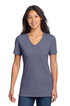 allmade womens recycled blend v neck tee remade grey heather back view – diy printz