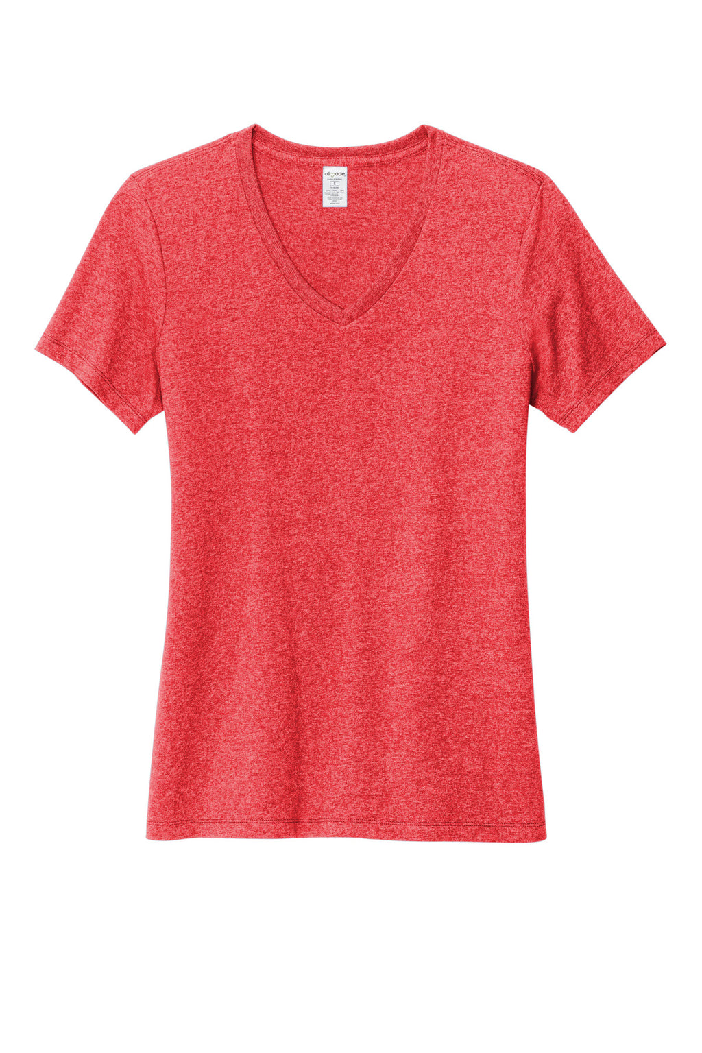 allmade womens recycled blend v neck tee al2303 left side view on model – diy printz