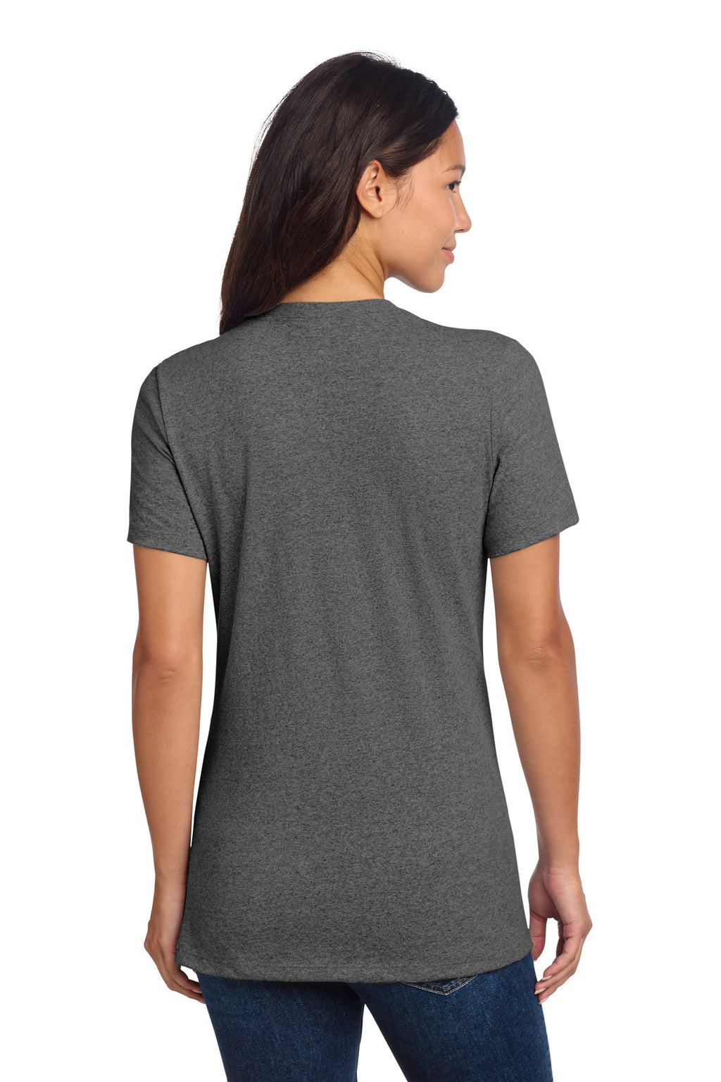 allmade womens recycled blend v neck tee with custom printed logo on front – diy printz