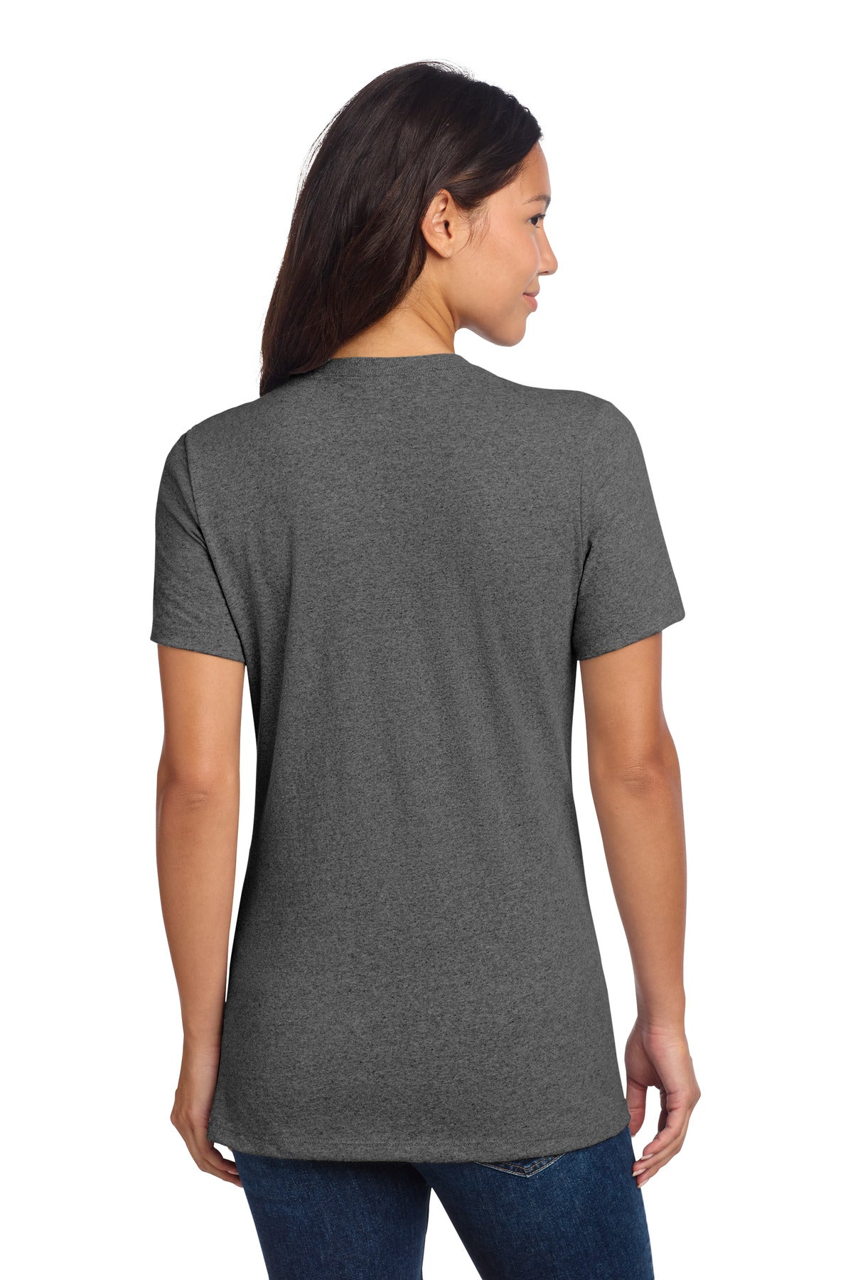allmade womens recycled blend v neck tee with custom printed logo on front – diy printz