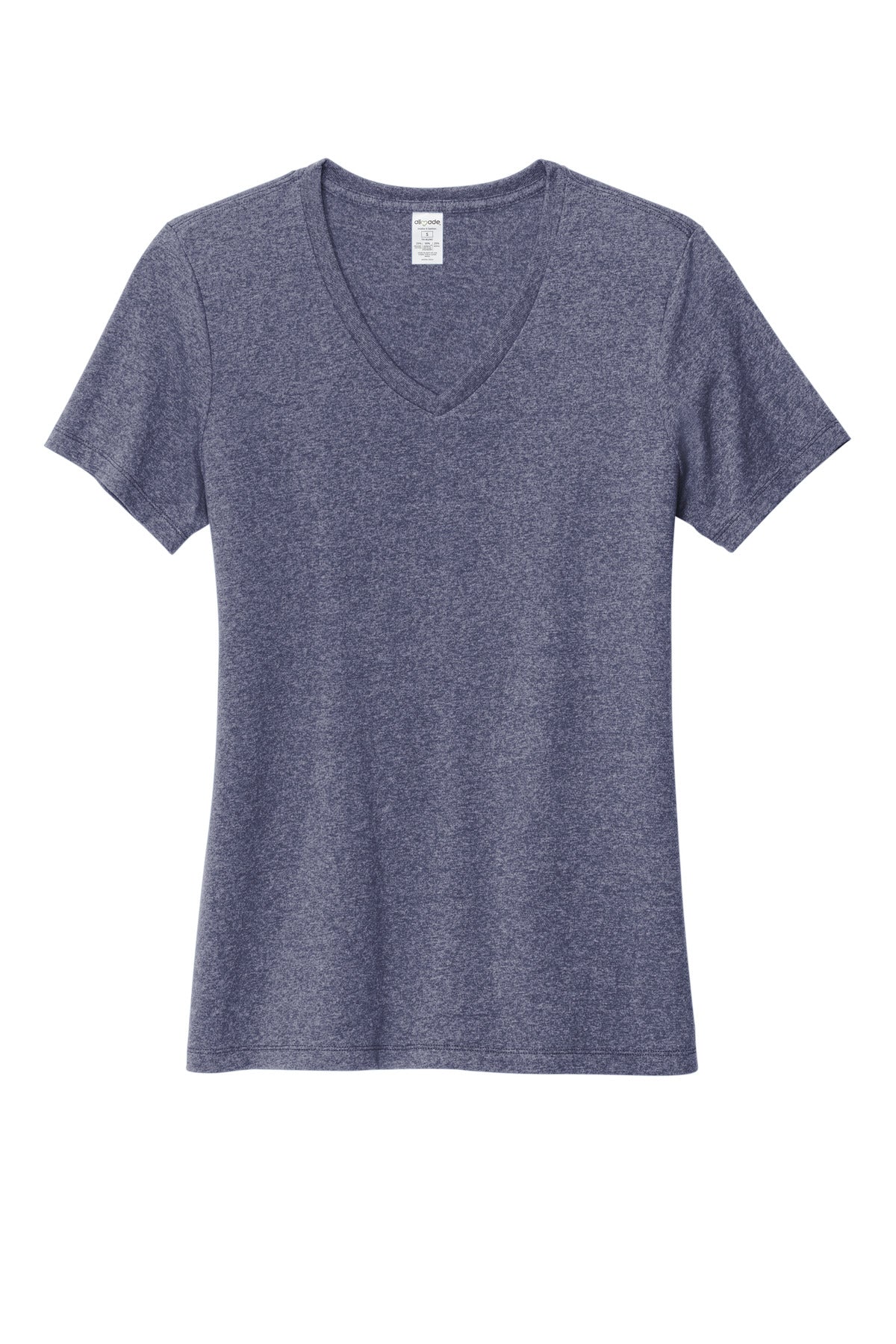 flat lay back of allmade womens recycled blend v neck tee al2303 – diy printz