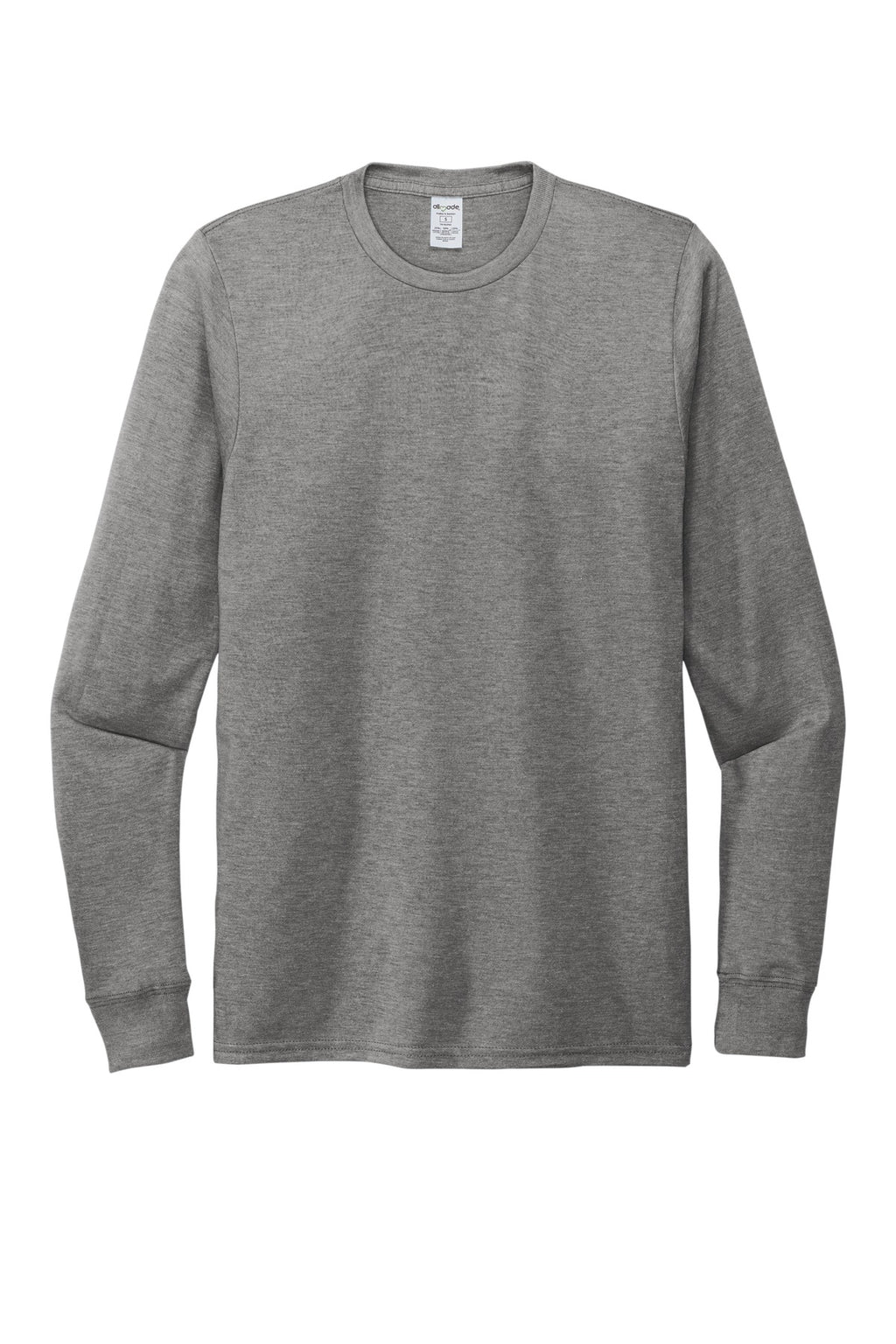 Blank long sleeve tri-blend shirt side angle for DTF custom printing