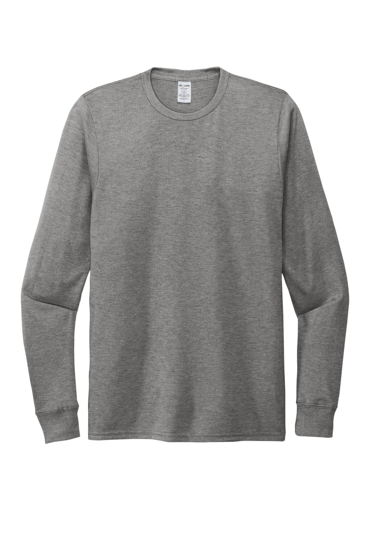 Blank long sleeve tri-blend shirt side angle for DTF custom printing