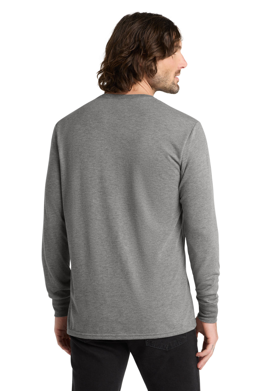 AL6004 tri-blend long sleeve tee back view for custom apparel orders