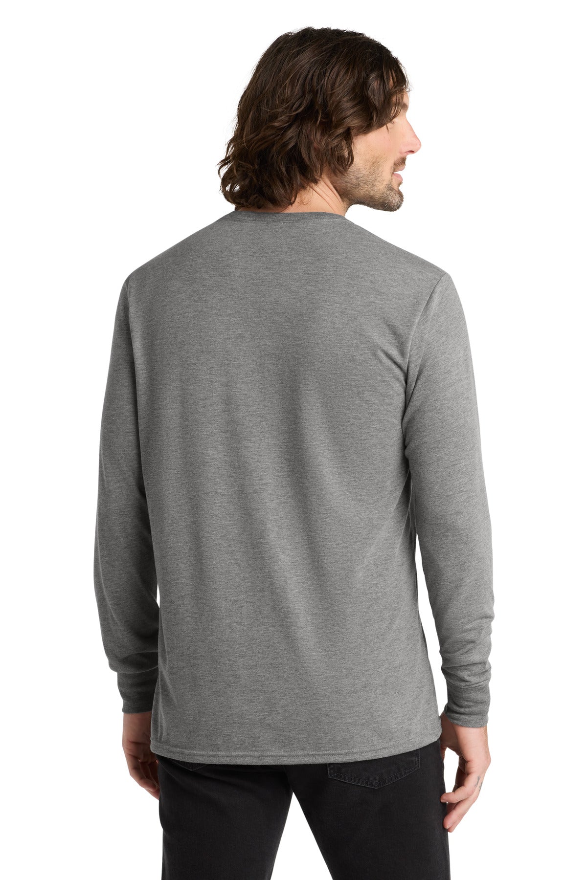 AL6004 tri-blend long sleeve tee back view for custom apparel orders