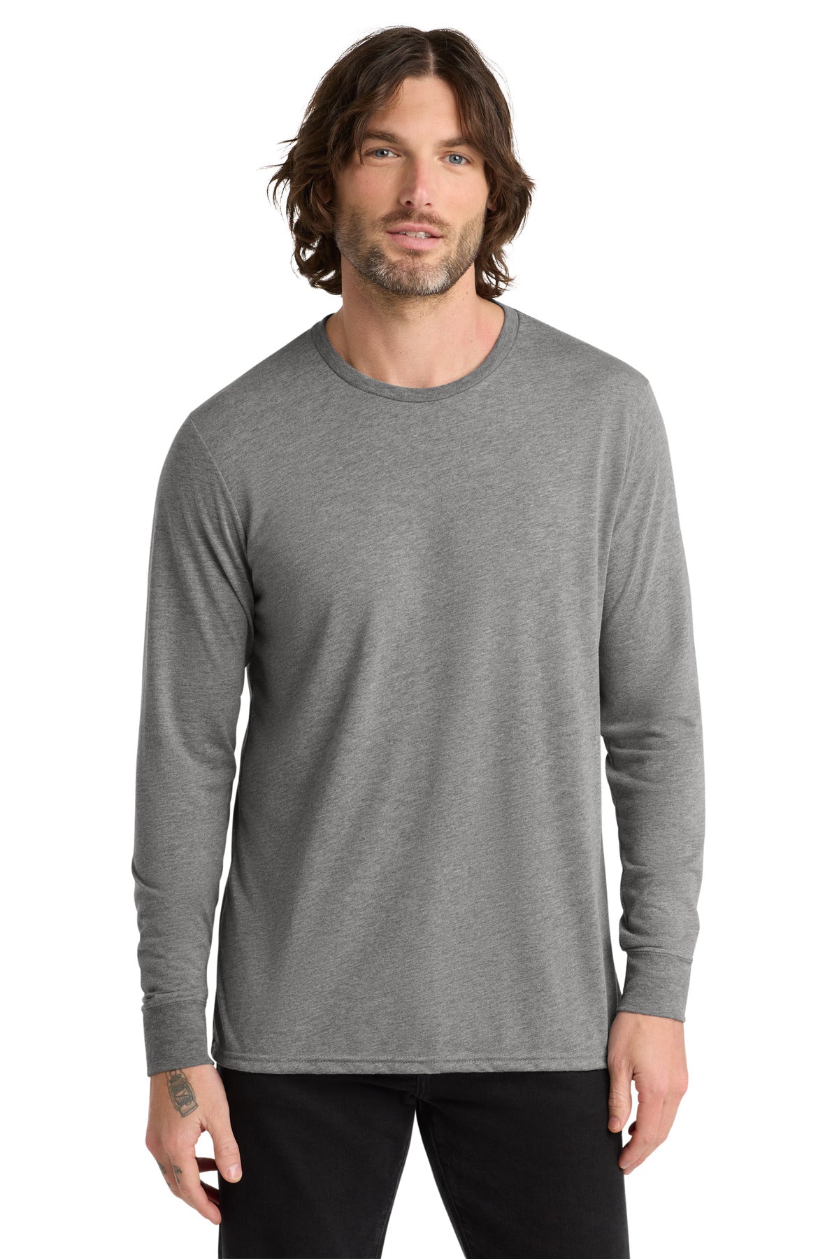 Allmade Unisex Tri-Blend Long Sleeve Tee AL6004 front view for custom printing