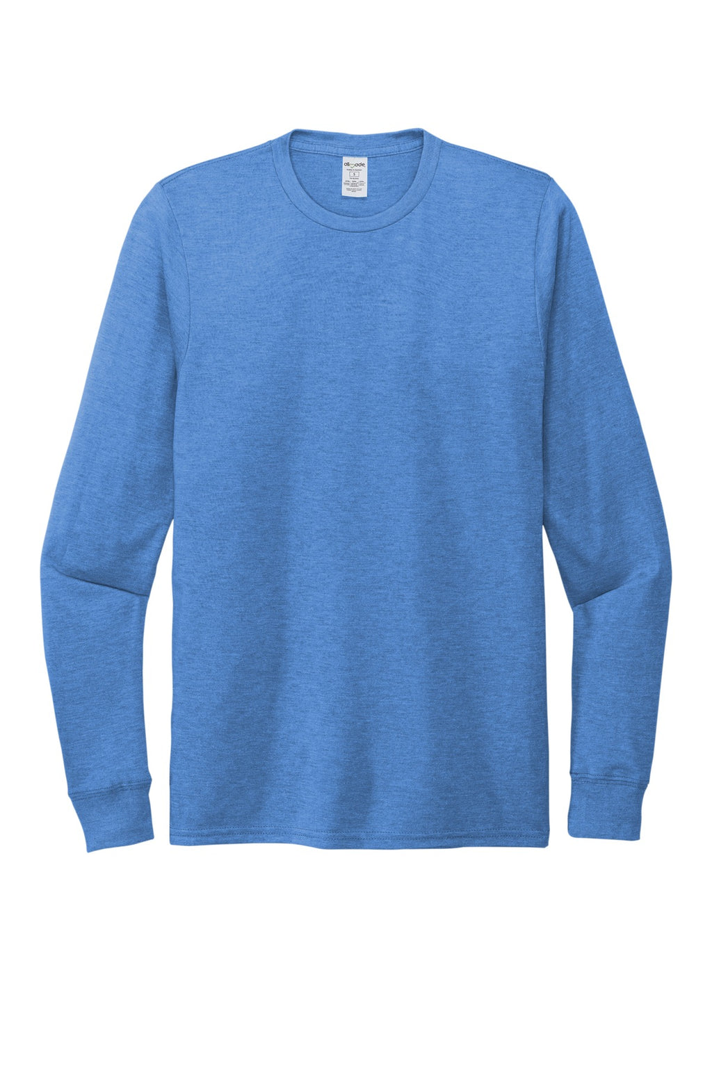 Shoulder taping detail on blank long sleeve tee for premium custom apparel