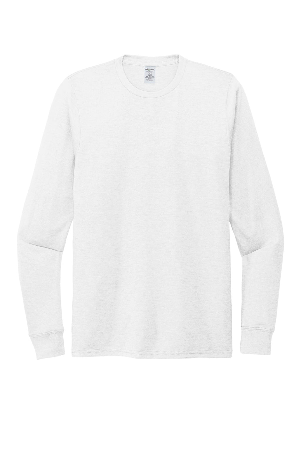 Unprinted long sleeve tri-blend shirt side view for branded apparel