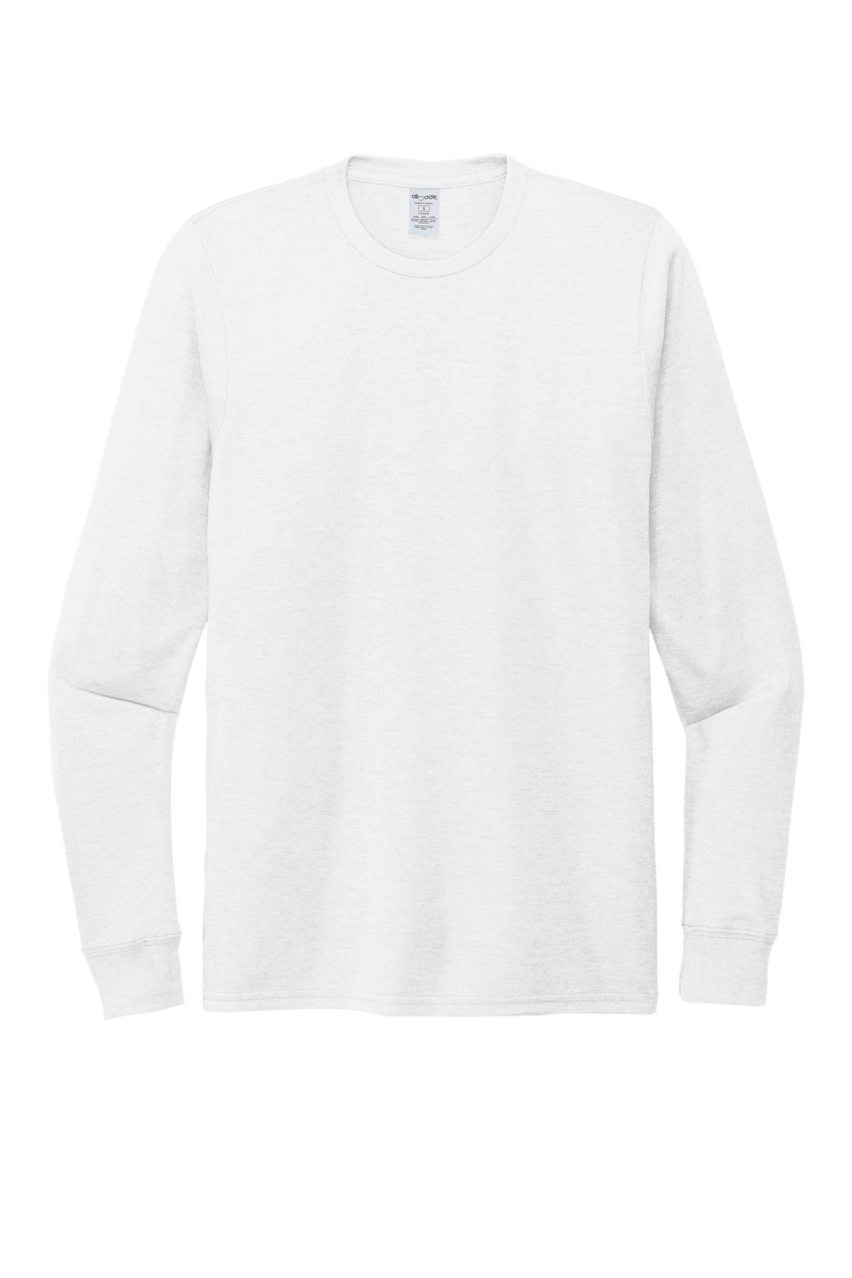 Unprinted long sleeve tri-blend shirt side view for branded apparel