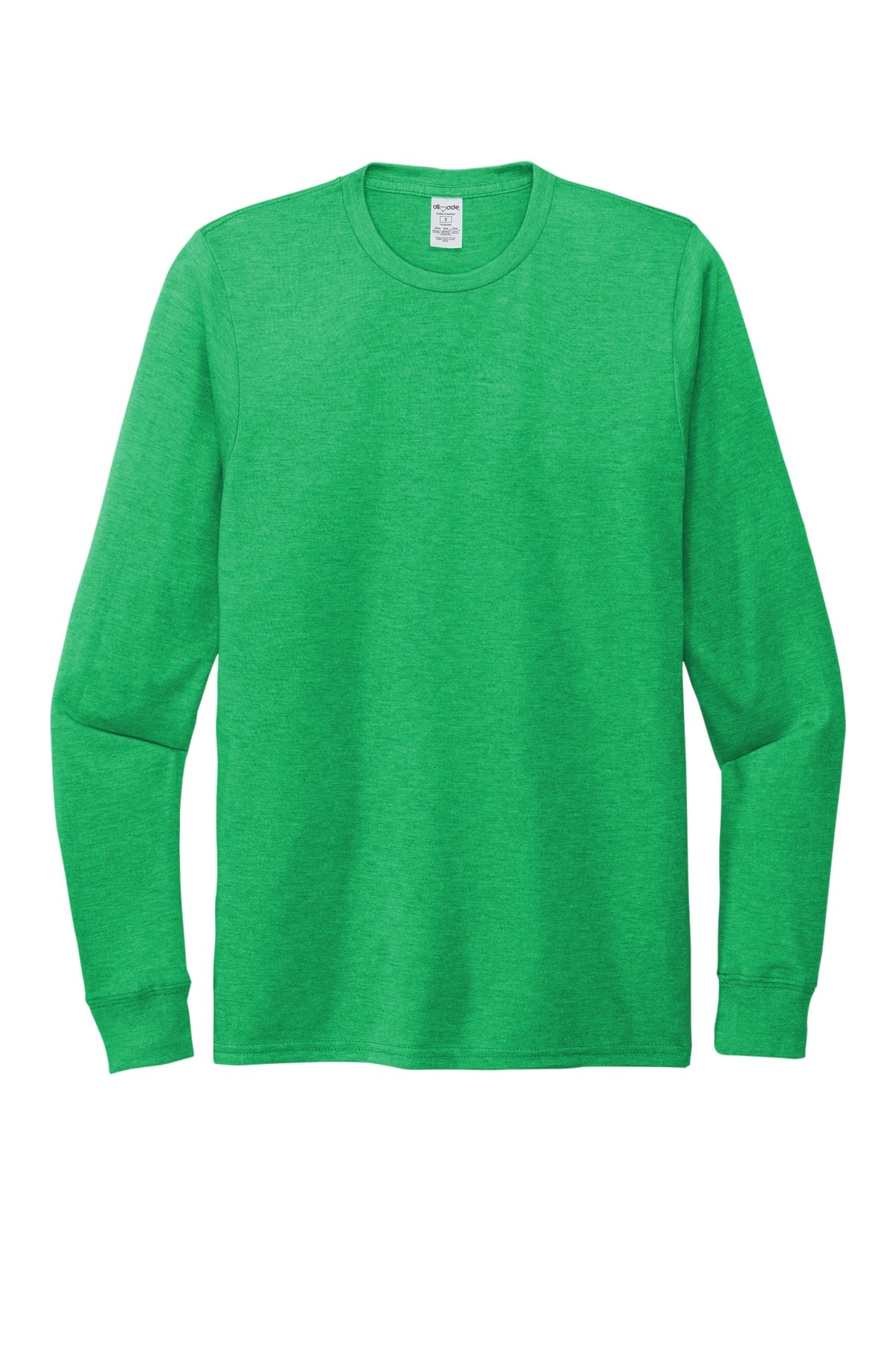 Unisex long sleeve tee on model for custom branded apparel