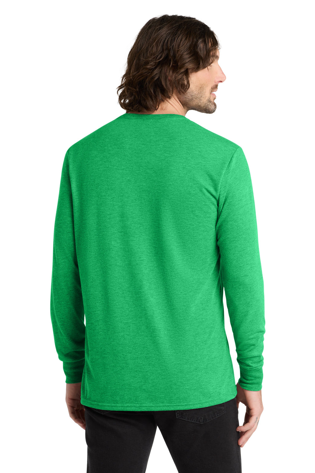 Blank tri-blend long sleeve shirt front display for same day custom orders