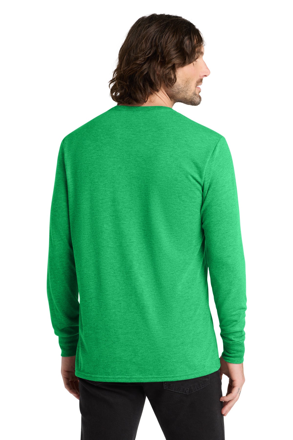 Blank tri-blend long sleeve shirt front display for same day custom orders