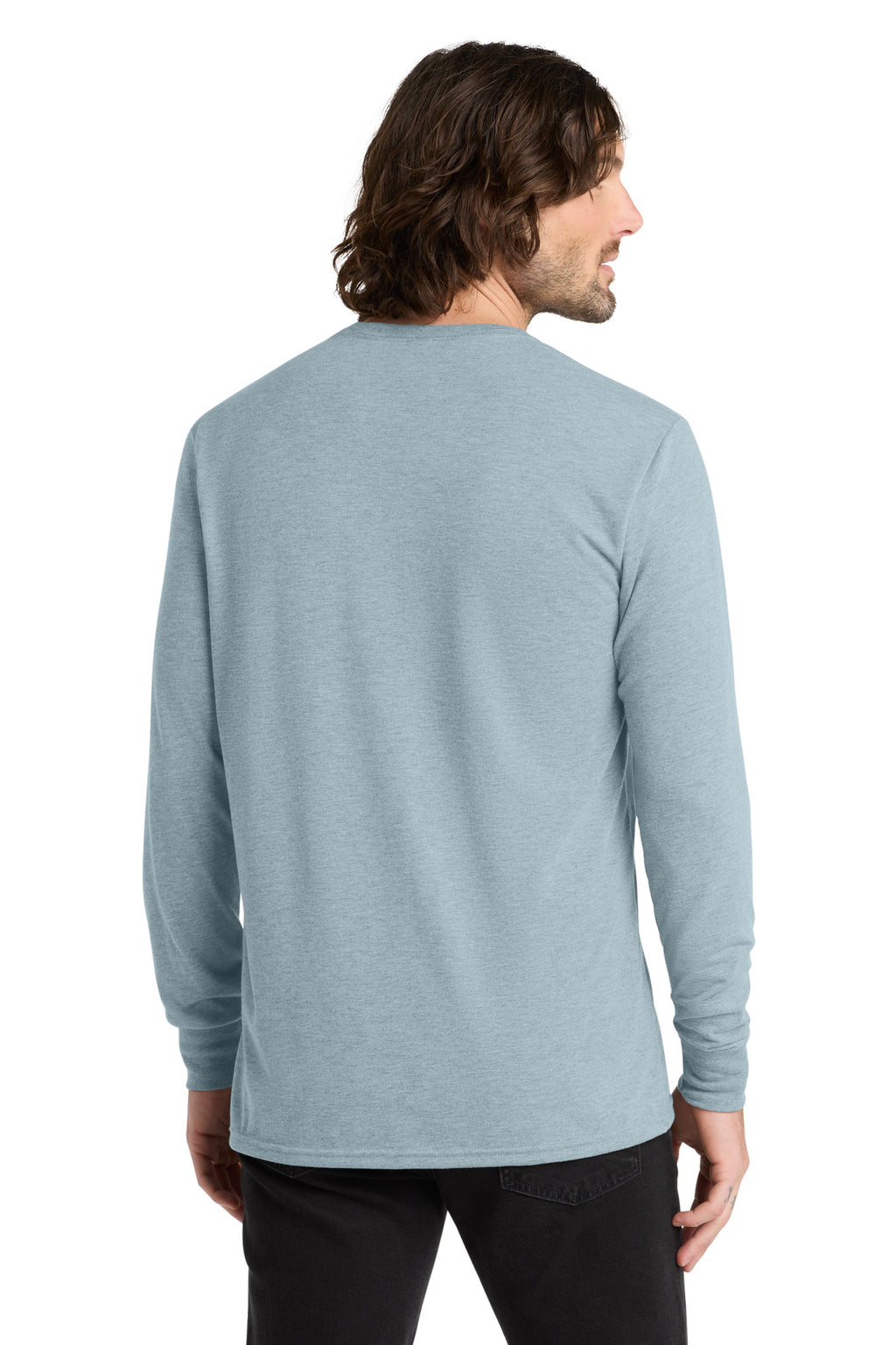 Blank unisex long sleeve tee product display for custom event printing