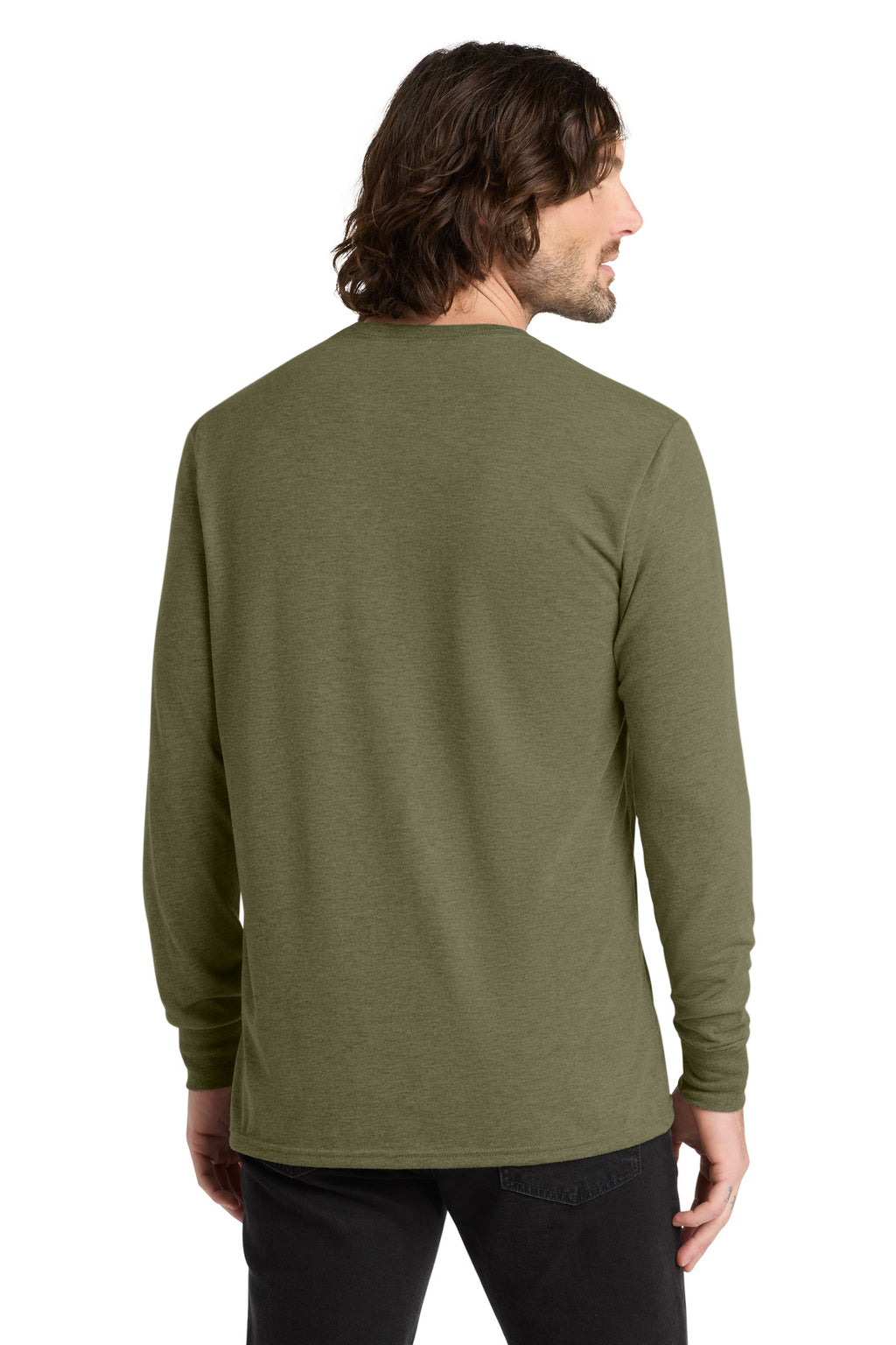 Allmade unisex long sleeve tee side profile for custom shirt printing