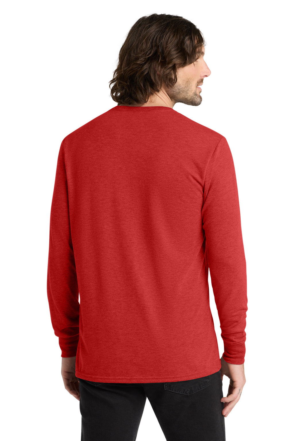 Blank tri-blend shirt on model for same day custom apparel