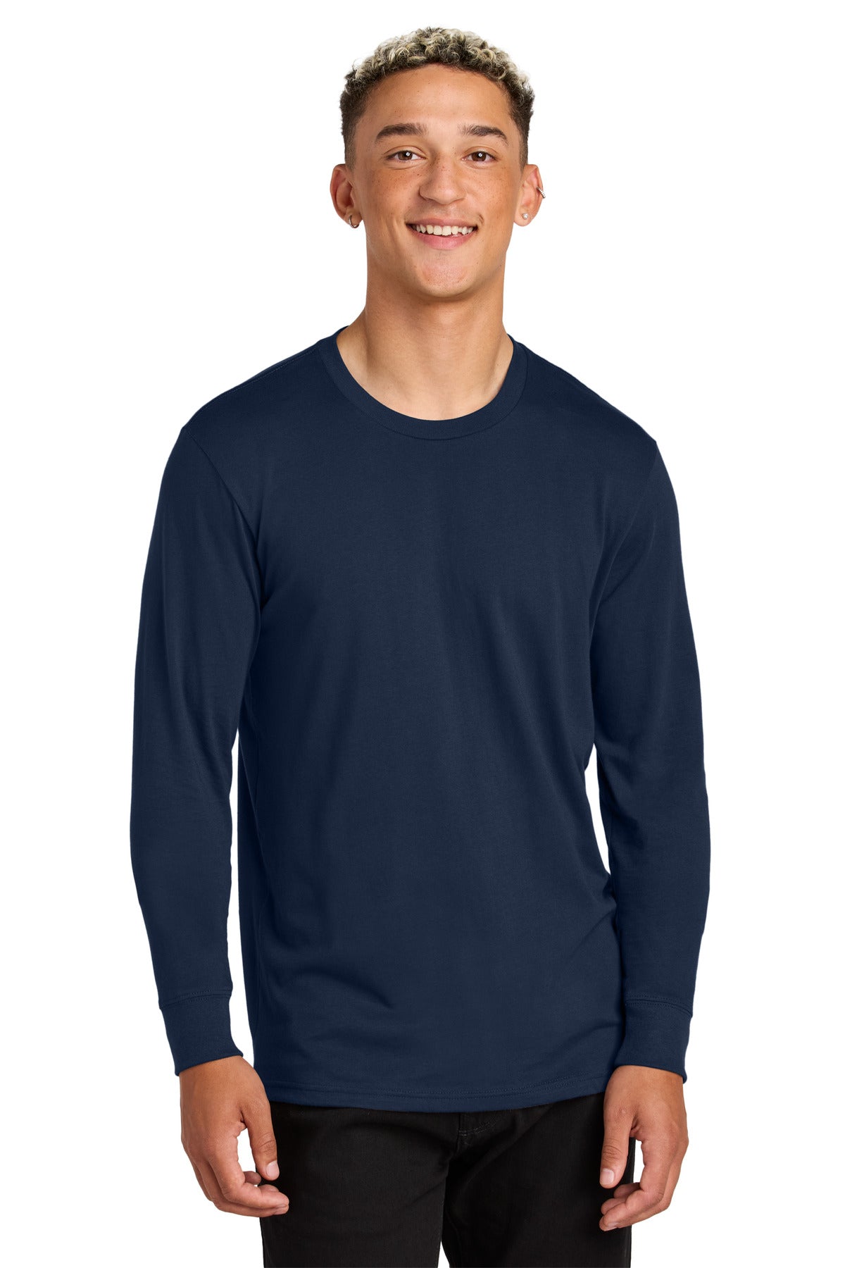 Organic cotton long sleeve tee folded display