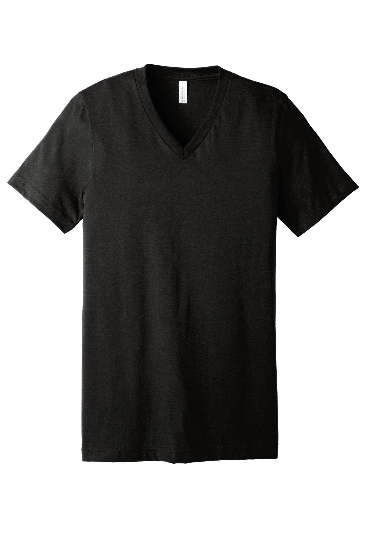 Side seam detail on BC3005CVC unisex v-neck tee
