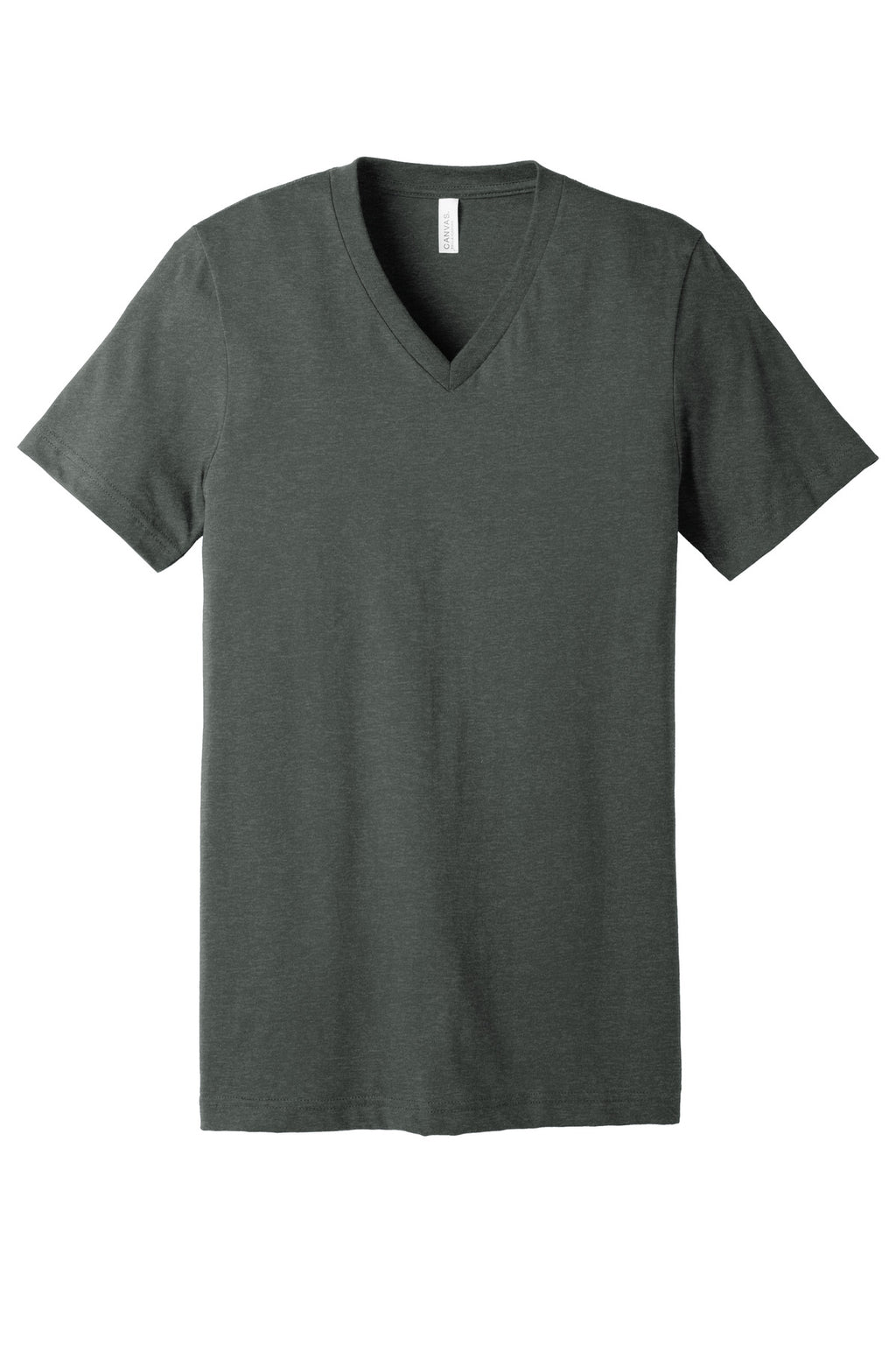 Retail fit unisex v-neck tee on model