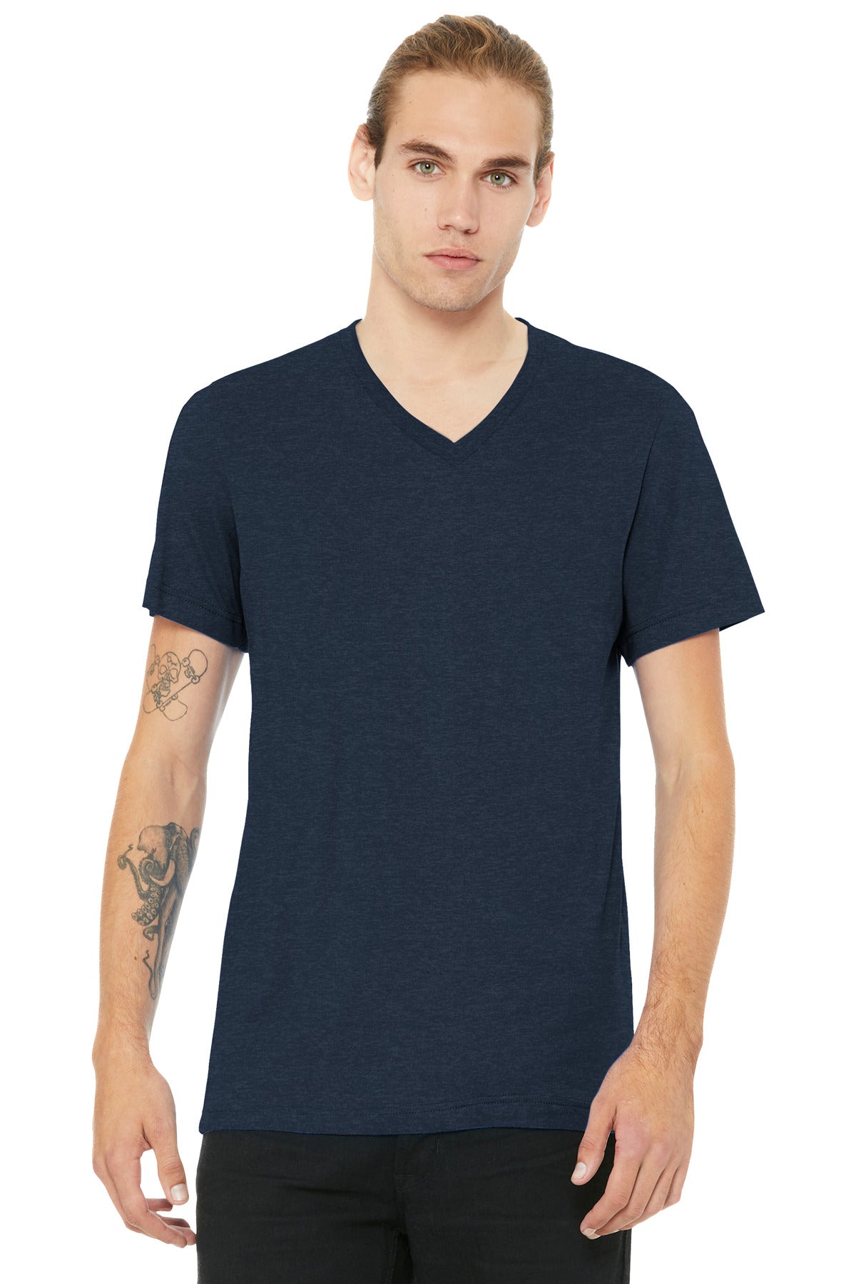 Boutique-style custom v-neck tee mockup