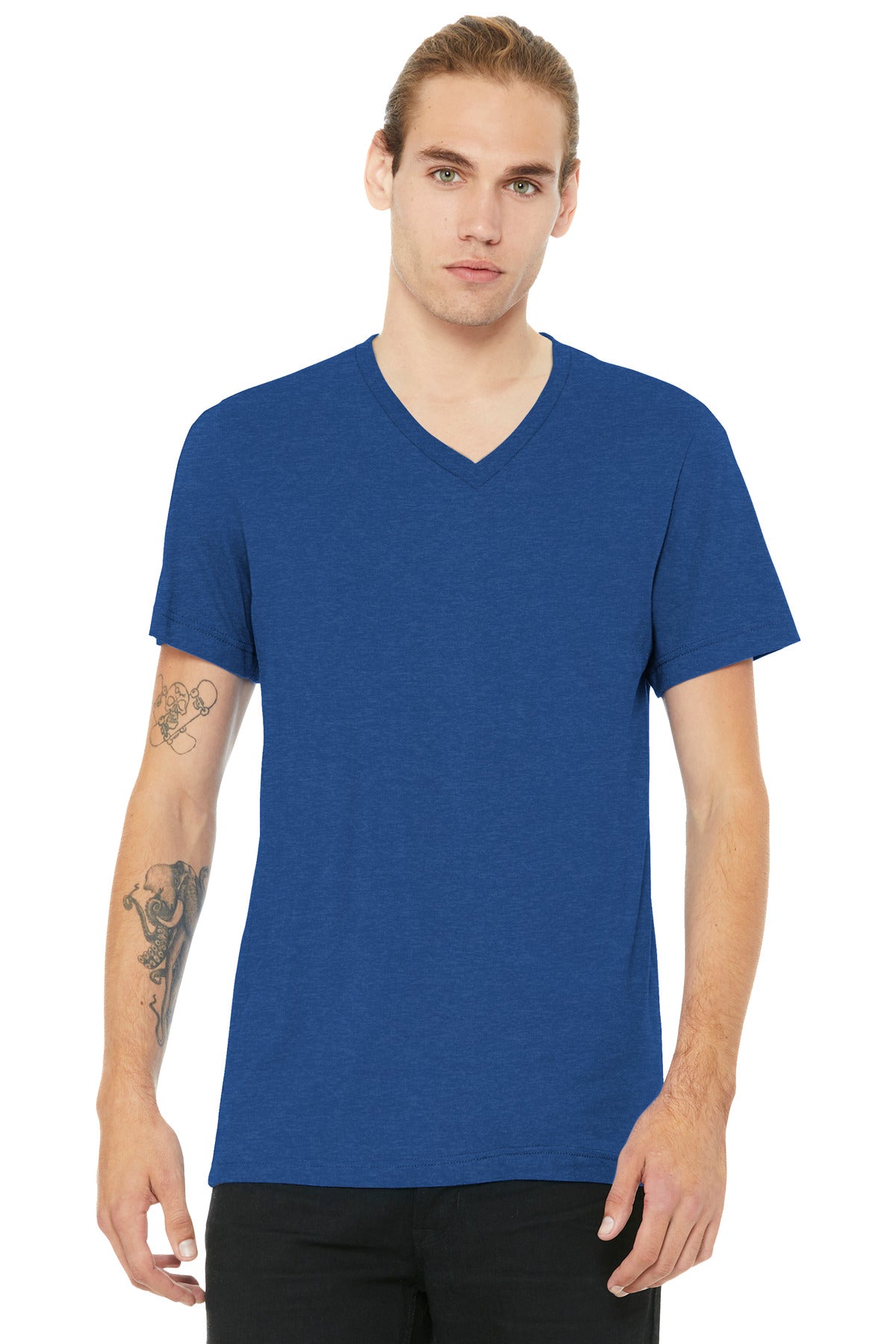 Unisex custom v-neck tee for branded apparel