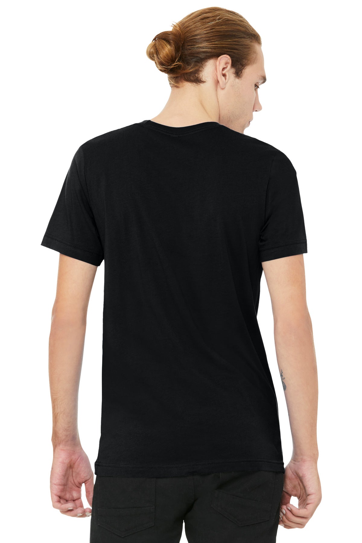Heather CVC shirt mockup with clean back print placement