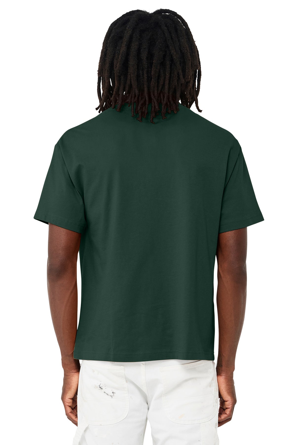 DIY Printz same day custom heavyweight tee forest green back view.