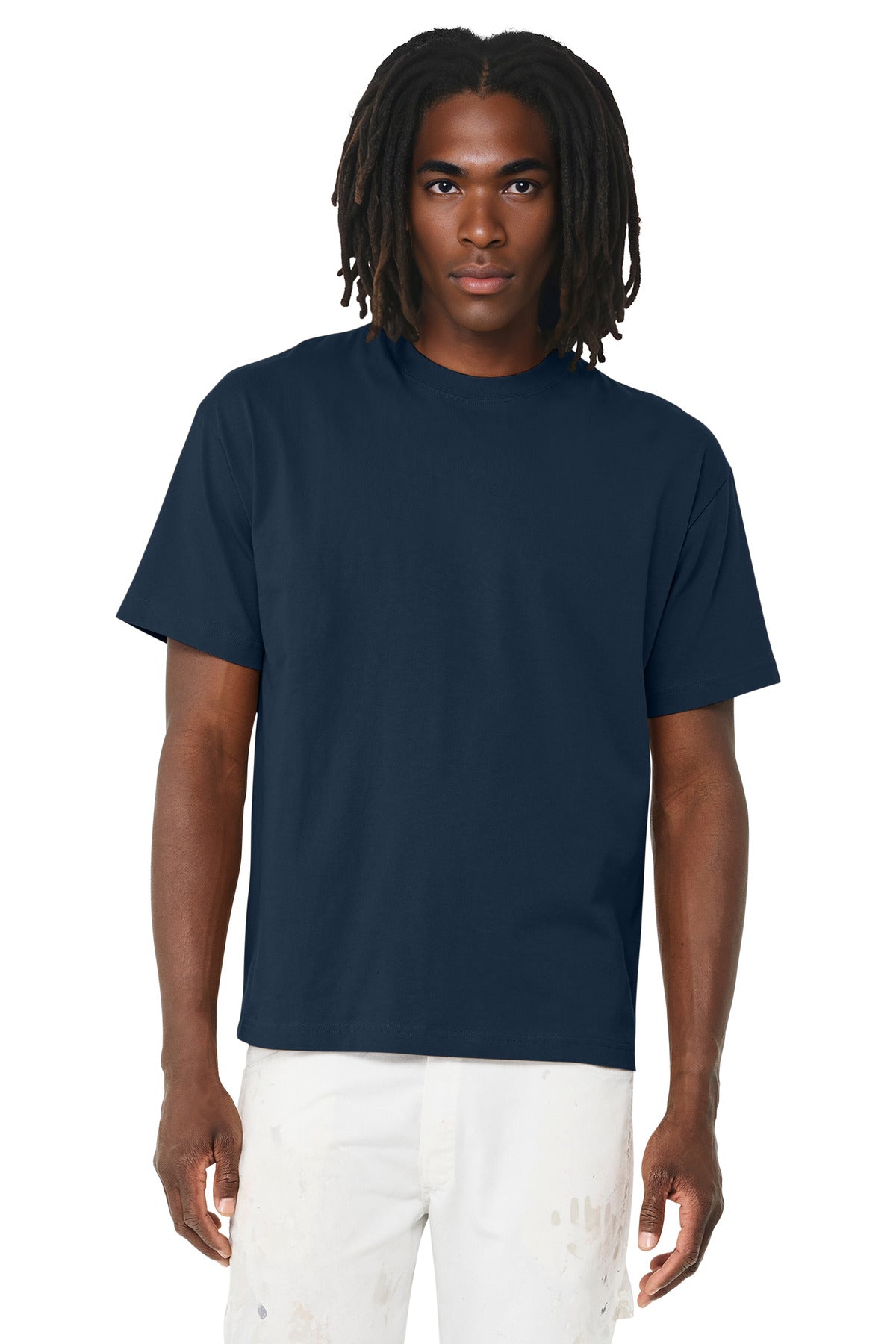 Heavyweight cotton tee collar close-up