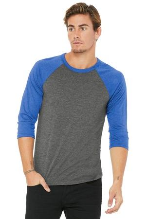 BELLA+CANVAS 3/4-sleeve shirt side profile for custom t-shirts