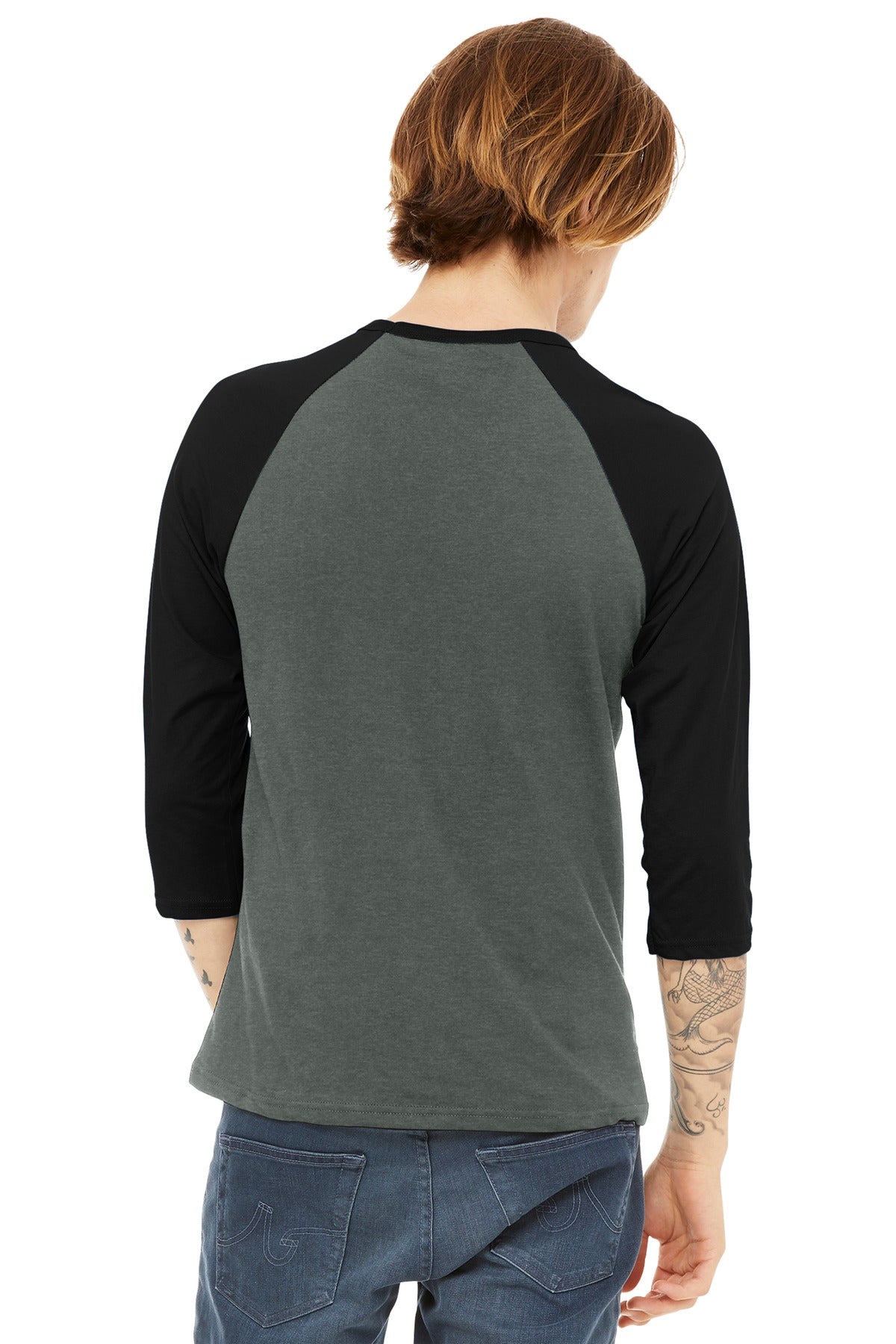 Marble colorblock BC3200 baseball tee front display