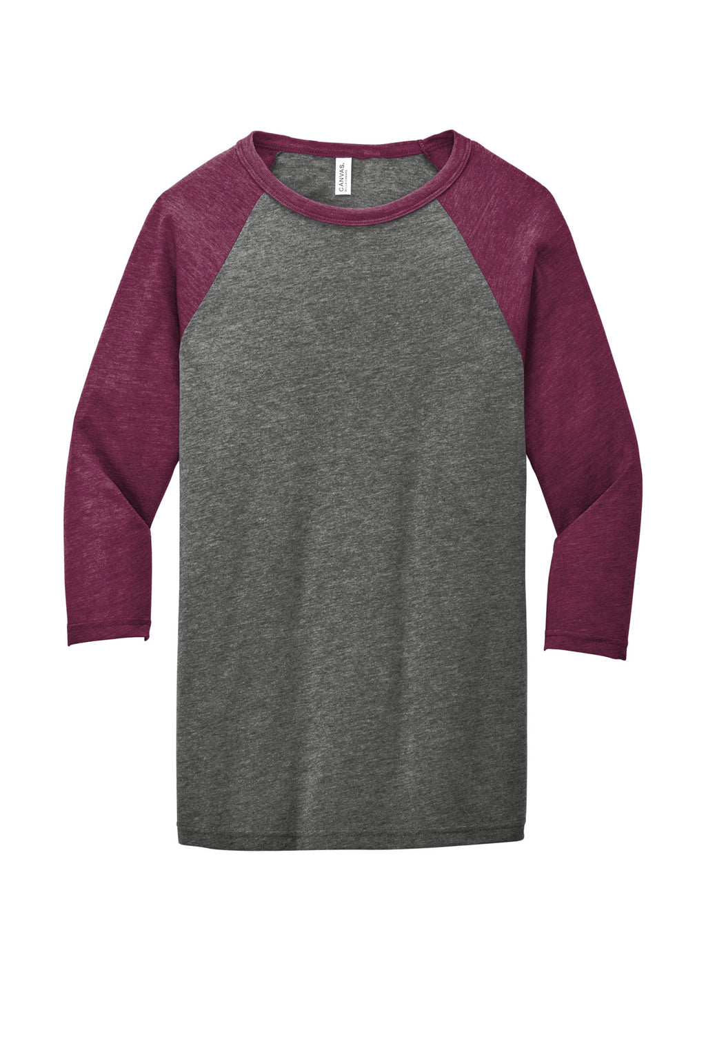 Full front print placement on BC3200 raglan shirt